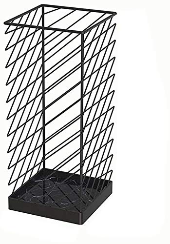 Porte-parapluie rond en métal noir 25x60cm pour rangement entrée
