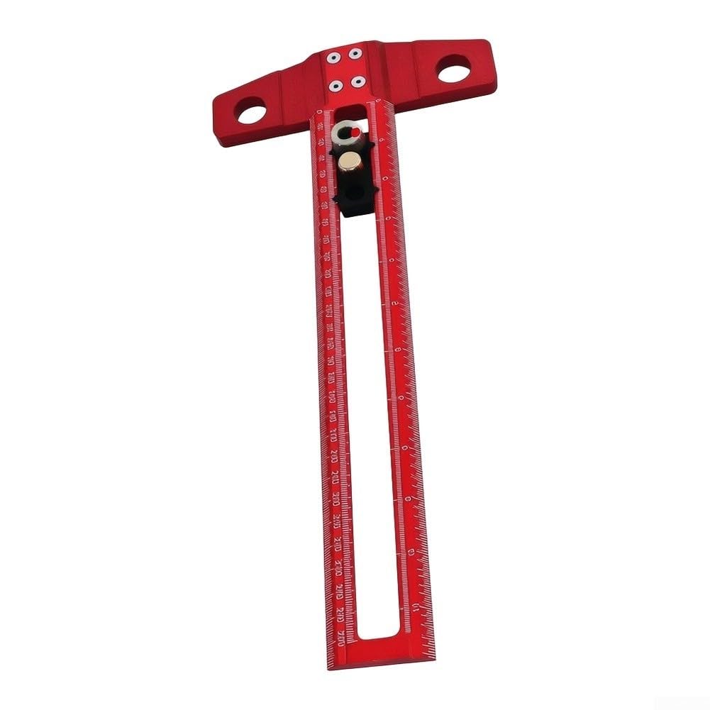 Marcador Líneas para madera 30cm con Deslizador Perforación Marcador(Red Metric 300MM)