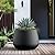 Kante Curva Series Planter, 21.3 Inch Round Concrete Plant Pot with Draiange Hole and Rubber Plug, Suitable for Indoor Plants, Home, Garden, Patio, Black