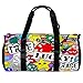 Bolsa de deporte redonda con correa de hombro desmontable divertidas pegatinas bolso de entrenamiento para mujeres y hombres
