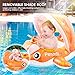 Peradix Baby Pool Float with Canopy, Inflatable Baby Swimming Ring with Removable Sun Protection Shade, Whale Toddler Floaties Water Infant Swim Float Toys