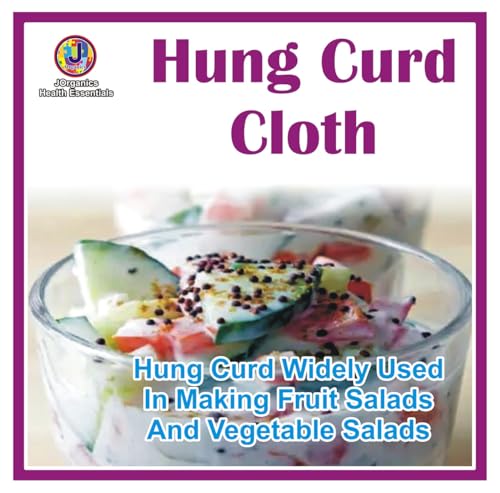 Image of Muslin Hung Curd Cloth,1 x 1 Metre 100% Cotton Muslin Cloth for Curd Straining Hung Curd, Paneer, Yogurt, Cheese, Jam Filter, Roti Cover | Unbleached, Reusable, Chemical-Free