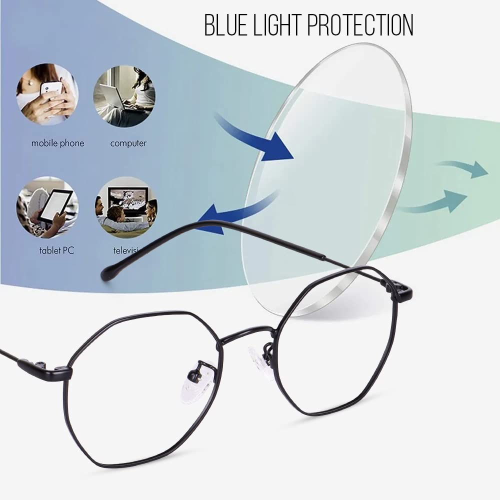 Poshh Eyewear zero power Blue cut specs blue light blocking computer glasses for eye protection for men and women | Uv protection glasses for men | Anti Glare Glasees for computer/phone rays 1