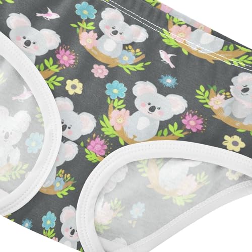 Girls Underwear Toddler 2t Cotton Panties for Girl Fancy Underpants Briefs Cute Cartoon Koalas Flower4