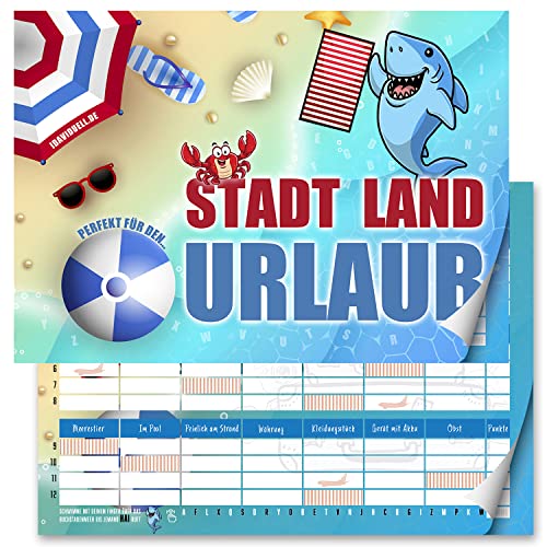 Stadt Land Urlaub - Stadt Land Fluss Klassiker | 21 Kategorien, Exklusive Bonusfelder & Buchstabenmeer