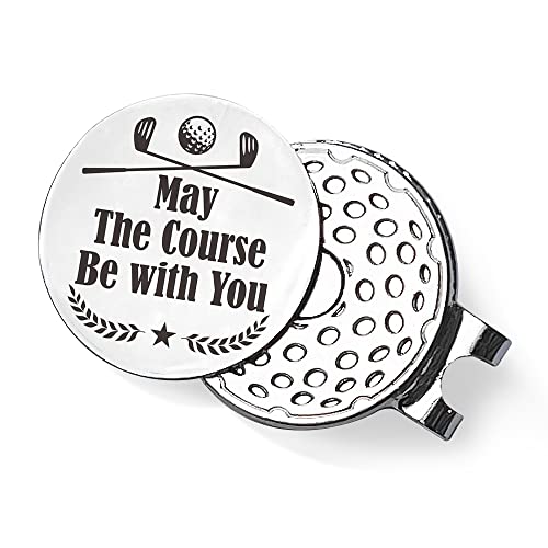 QVUXZ Golf Ball Marker Gifts for Men Women Golfers, Golf Lover Birthday, Golfing Gifts for Boyfriend Him, Valentine's Day Golf Gift for Husband Boyfriend, May The Course Be with You