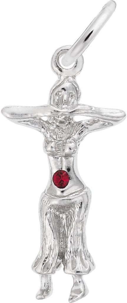 Rembrandt Belly Dancer Charm w/Dark Pink Synthetic Crystal