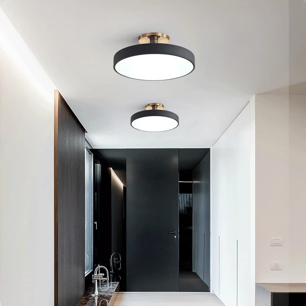 Lampa sufitowa do sypialni Okrągła oprawa LED do montażu podtynkowego Płaskie oświetlenie sufitowe Nordic kolorowe (3000k/4000k/6500k) Metalowe lampy do sypialni Balkon A
