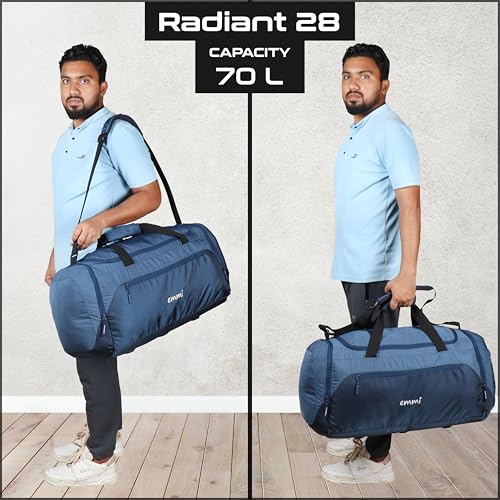 Image of Emmi Radiant Duffle Bag 70 L|Travel Bag for Men and Women |Weekend Holiday and Gym |Sustainable and Durable Cabin Bag|Water Repellent |18 Months Warranty