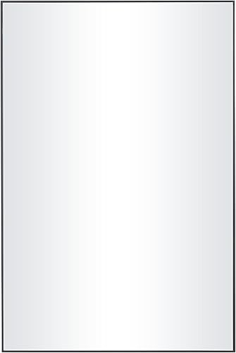 Miniatura 32 de Deco 79 Espejo de pared simplista de madera con marco minimalista fino, 24 x 1 x 24 pulgadas, blanco