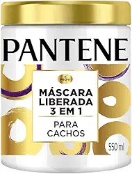 Máscara Pantene Pro-Vitaminas 3 em 1 Liberada Com Óleo De Coco Para Cachos 550ml
