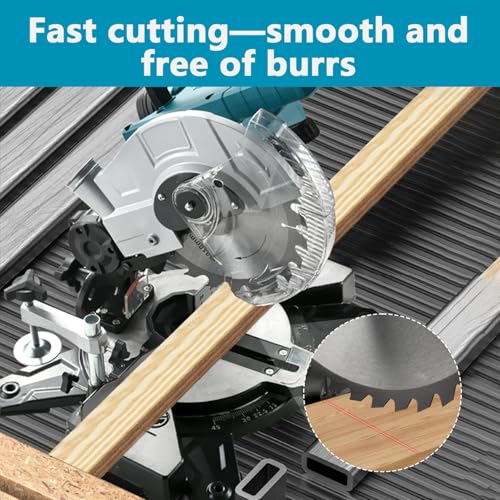 Kapp und Gehrungssäge für Makita 18V Akku, Professional Kapp-Zugsäge Metall Gehrungssäge, Tischplatte aus Aluminium-Druckguss, 0-45° Schrägschnitte, Ø 210mm Sägeblatt (Ohne Akku)