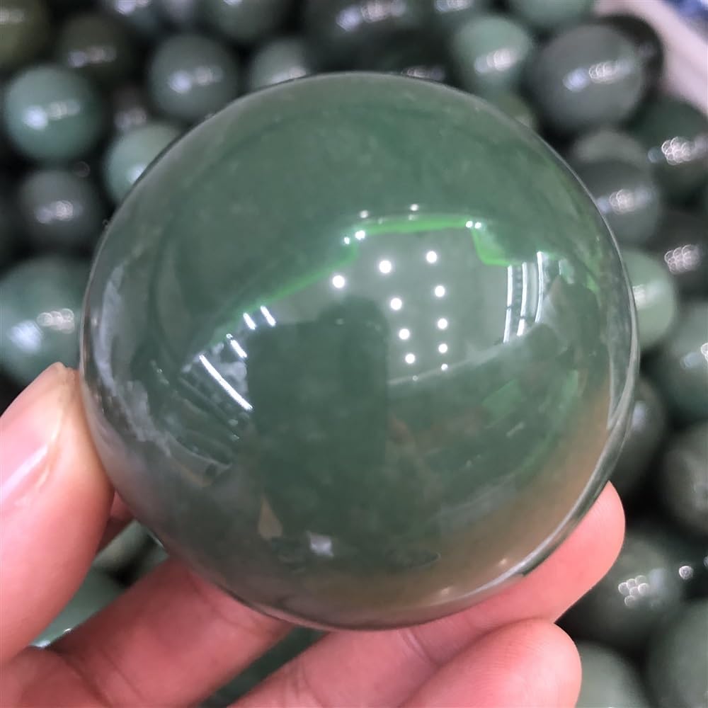 AUOQKQUT Oriental Green Crystal Ball Hand Cut Sphere Ornaments (Size : 40-45)