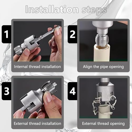 Inserts de filetage pour tuyaux robustes pour perceuse électrique