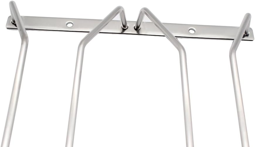 45 cm Stainless Steel Wine Glass Holder Rack, Chrome Wine Glass Holders Under Cabinet, 1 Piece (2 Rows)