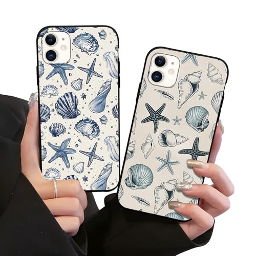 Coque iPhone 11 étanche poussière protection TPU souple anti-choc motif coquillage lot de 2
