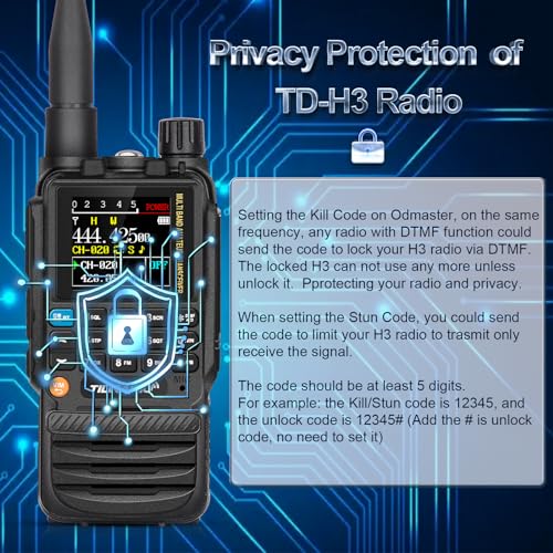Tidradio TD-H3 Gmrs Radio Handheld,Type C & Wireless Programming 8-Band Long Range Walkie Walkies Rechargeable Portable Two Way Radios Air Band thumb #6