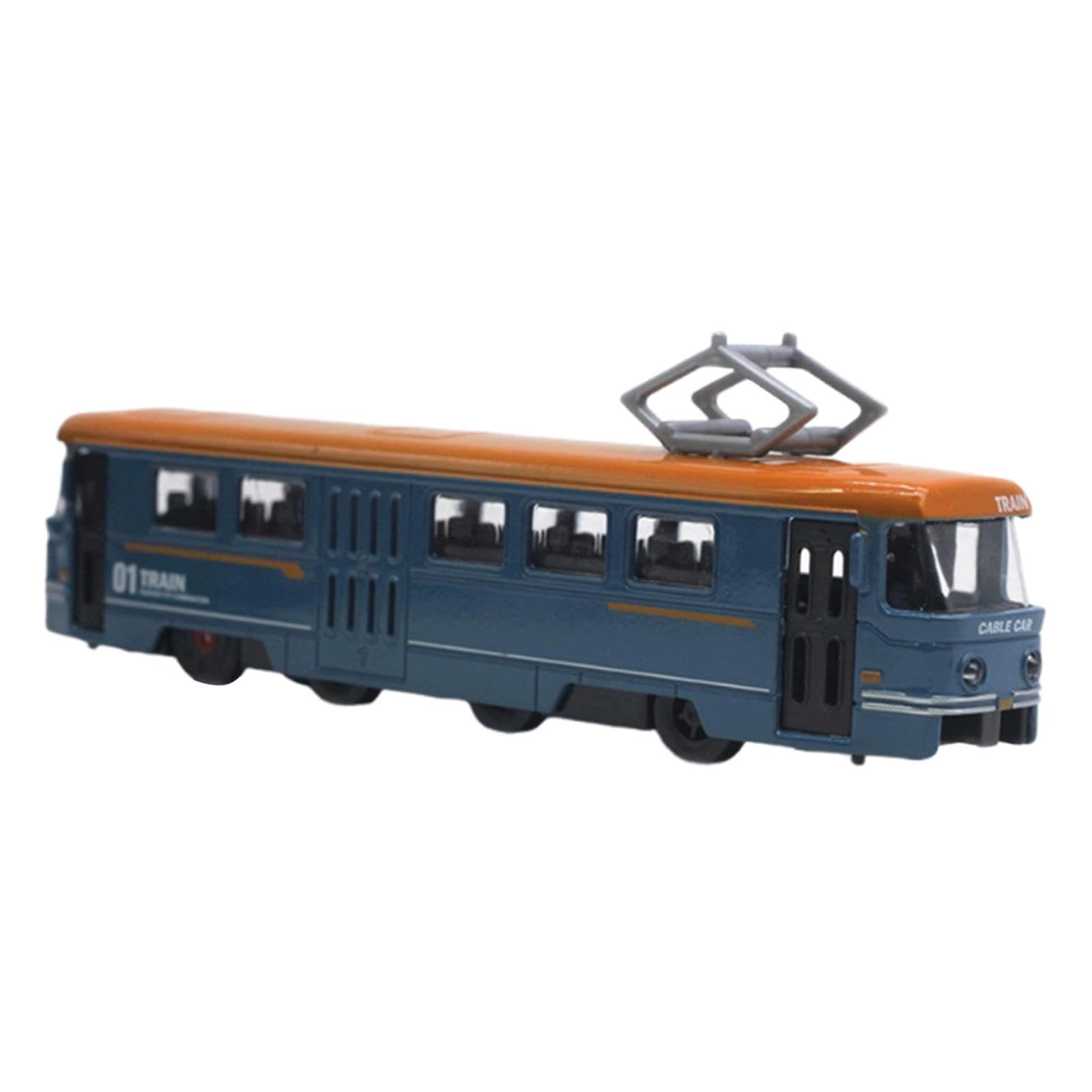 Tram Vehicle Model Toy 1/90 Collect with Sound And Light for Photography And Gifts, Retro Blue