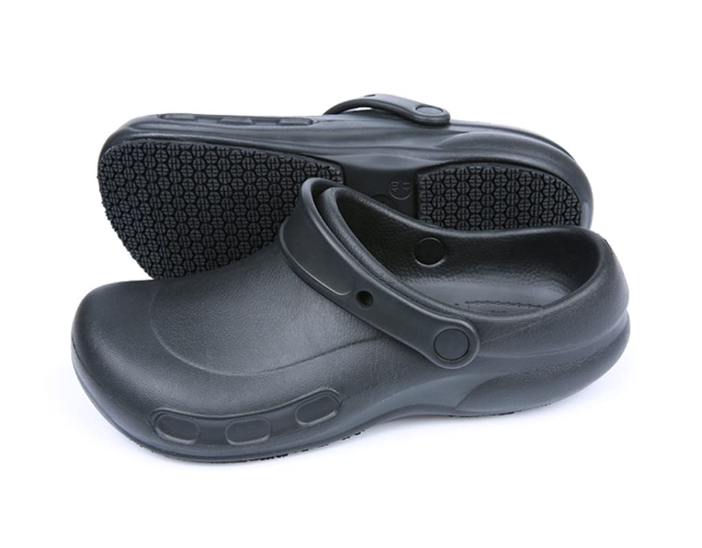 CLYCTIP Kochschuhe Herren Damen Küchenschuhe Clogs für Küche Garten Restaurant Wasserfest Schwarz