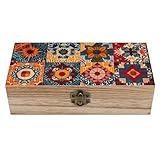 Caja de recuerdos de boda con patchwork textil africano, cajas de madera con tapa abatible para guardar recuerdos, pequeñas cajas de madera decorativas para manualidades, joyas y fotos.