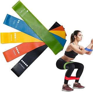 Kit 5 Faixa Elática Mini Band Para Treino Exercício Fisioterapia Pilates Crossfit Academia Fisioterapia