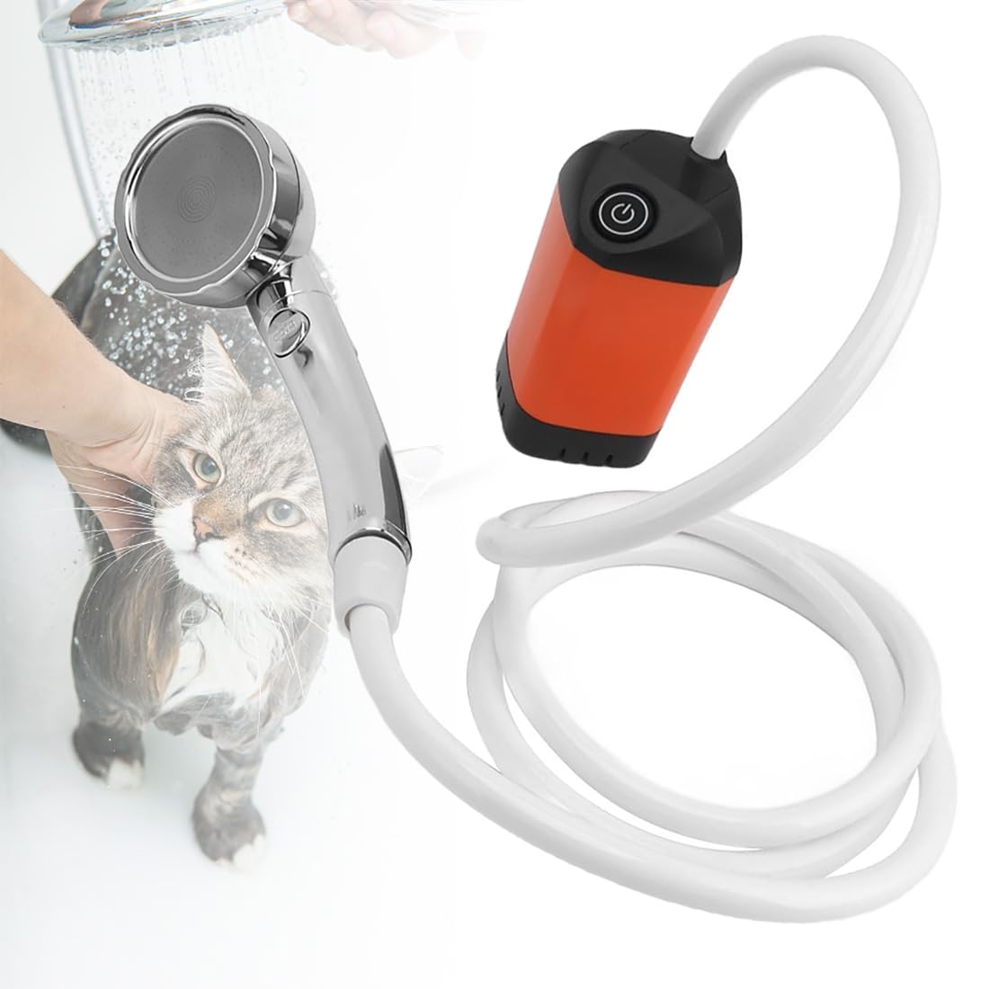 Douche de camping portable pour éviter l'eau froide avec son thermomètre LED
