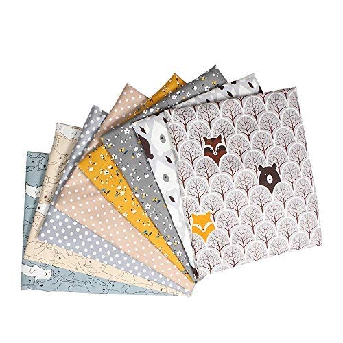pedkit 8 Piezas Telas de Algodón de Estampada Flores, Tela de Algodón Patchwork Tela de Flores Patrón para Costura Manualidades DIY 40 * 50 cm