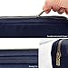 DOBMIT Pencil Pen Case, Canvas Pencil Pouch Big Capacity Pen Bag with Zipper Durable Stationary Storage Bag for Adult Students Officers-Blue