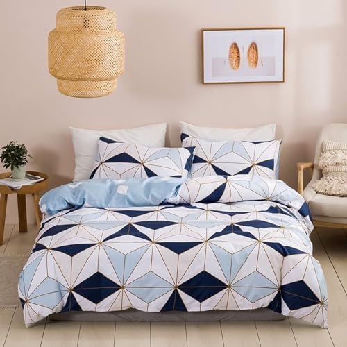 3Pcs Double Bohemian Duvet Cover Sets Moroccan Bohemian Quilt Cover Reversible Soft Boho Exotic Floral Bedding Set with Zipper Closure & Corner Ties(1 Duvet Cover + 2 Pillowcases)200X200cm
