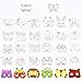 DIY Blank Paper Graffiti Masksï¼ŒKids Jungle Animal Coloring Masksï¼Œ32Designs White