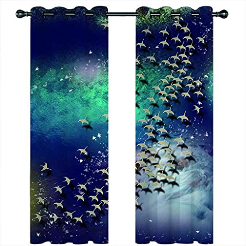 Rideaux occultants 100% polyester isolant thermique phonique oiseaux 3D - 5
