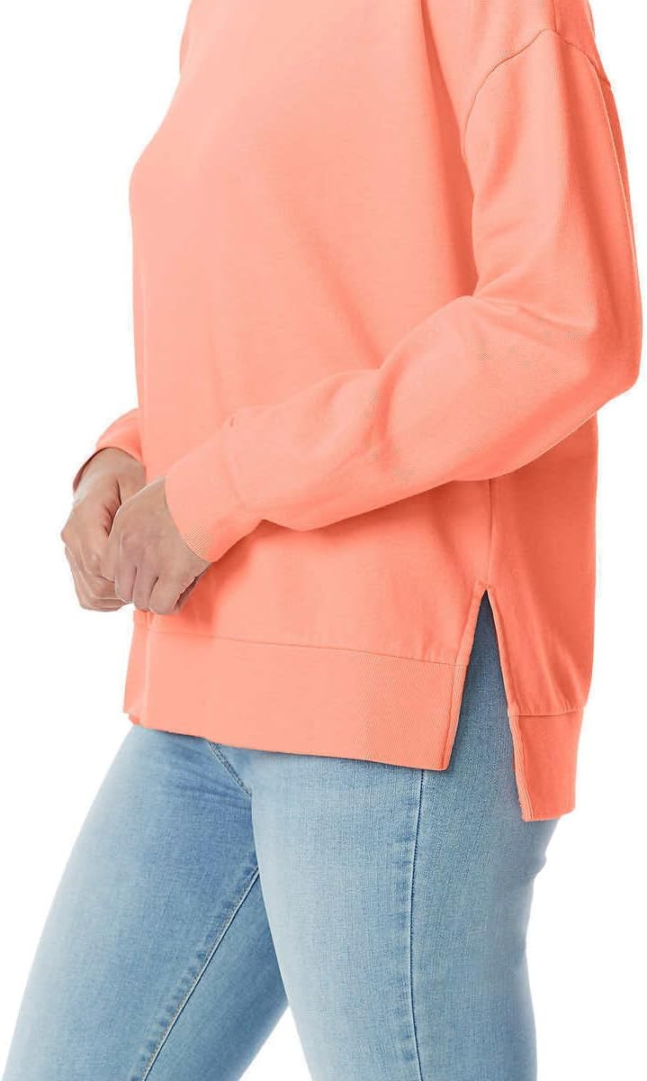 Buffalo David Bitton Women's Cotton Blend Cozy Top Crewneck Sweatshirt (US, Alpha, XX-Large, Regular, Regular, Coral Peach) - Image 4