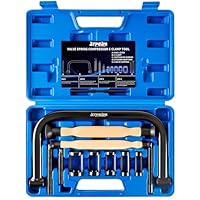 ATPEAM Universal Ventilfederspanner Set, Ventilfeder Spanner Satz für Auto, Motorrad und LKW, Ventilfeder Spanner, inkl. 5 auswechselbare Druckstücke 16-30 mm(12pcs, Blau)