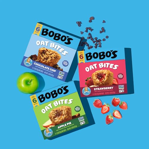 Image of Bobo's Oatmeal Bites, Strawberry, Chocolate Chip, Apple Pie Variety (36 ct)