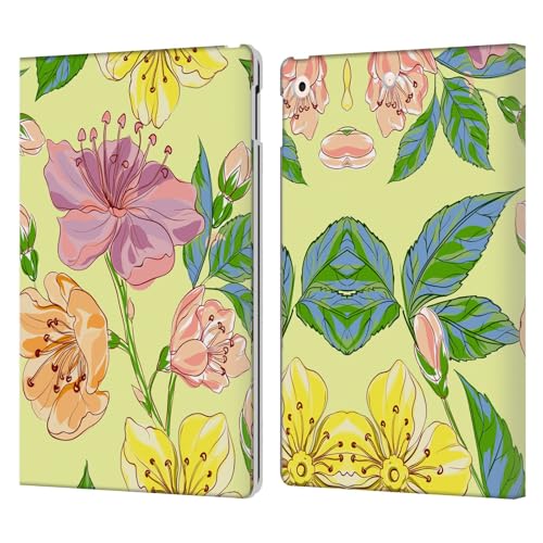 Protection iPad 10.2 anti-rayure avec porte-cartes et motif fleurs Haroulita