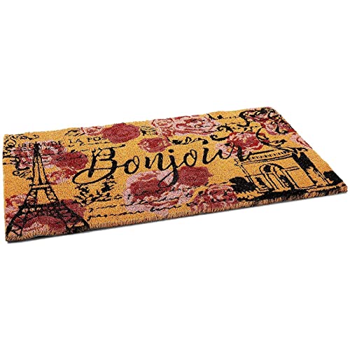 Juvale Eiffel Tower Welcome Door Mat With Non Slip Backing, Bonjour Home Paris Decor (Coir, 17X30 In) #TOP3