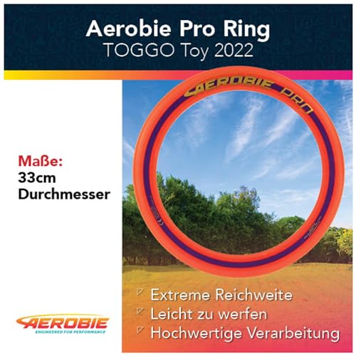 Aerobie Pro Flying Ring Wurfring mit Durchmesser 33 cm, blau, für Erwachsene und Kinder ab 5 Jahren (TOGGO Toys 2022)