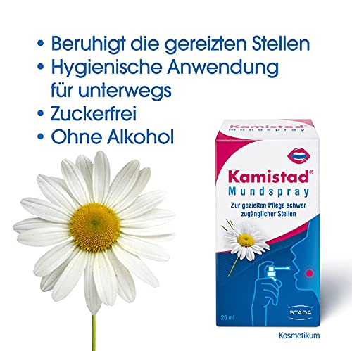 Kamistad Mundspray - beruhigendes Spray bei einem gestressten Mund- und Rachenraum - zur gezielten Pflege schwer zugänglicher Stellen - 1 x 20 ml – Bild 4