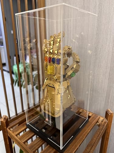 Image of Choowin Acrylic Display Case for Lego Infinity Gauntlet 76191 for Lego Gauntlet 76223 for Lego Display Thickened Clear Acrylic Display Cases for Collectibles Assemble Dustproof Display Box(White Base)