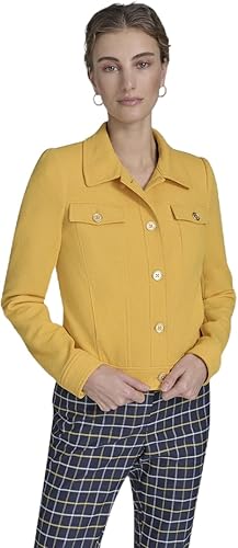 Tommy Hilfiger Women's Suits Trucker Jacket, Deep Maize, 10