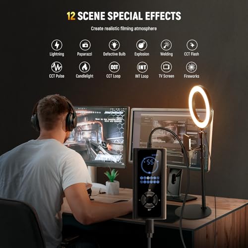 Image of NEEWER 12 inch 24W High Power Desk Ring Light with Stand /Phone Holder, LED Selfie Video Conference Lighting for iPhone Streaming Makeup Vlog Recording Laptop Computer Webcam Zoom Call Podcast, RH12B