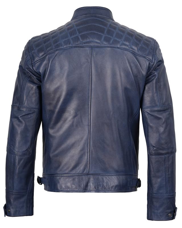Image of Decrum Leather Jacket Men - Cafe Racer Style Real Lambskin Leather Jackets For Men