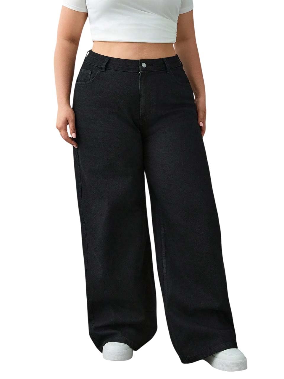 kotty Plus Size Women’s High Waist Straight Denim Jeans Comfortable Wear for Work Casual Use-picture-49