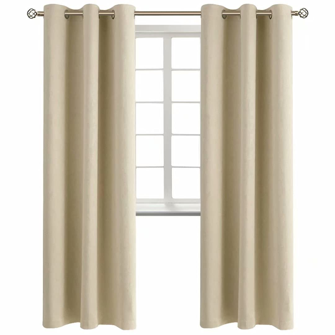 BGment Beige Room Darkening Curtains 84 Inch for Living Room - 2 Panels