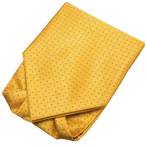 Image of Hi-Tie Silk Ascot for Men Self Tie Men's Cravat and Flower Lapel Pin Handkerchief Cufflinks Set for Wedding Party