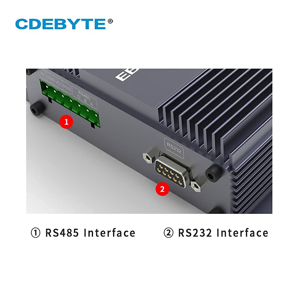 433Mhz 470Mhz Lora Transceptor de Datos inalámbrico Industrial RS232 RS485 E90-DTU-400SL44 25w 40km Super Largo Alcance antiinterferencias