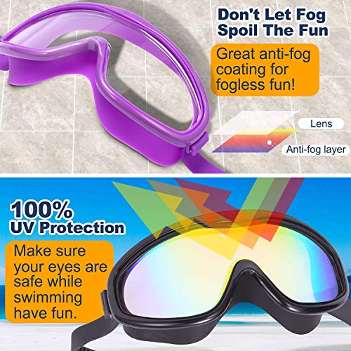 Braylin Adult Swim Goggles, 2-Pack Wide View Swim Goggles For Men Women Youth Teen, Anti-Fog, Uv Protection, Over 15 Years #TOP4