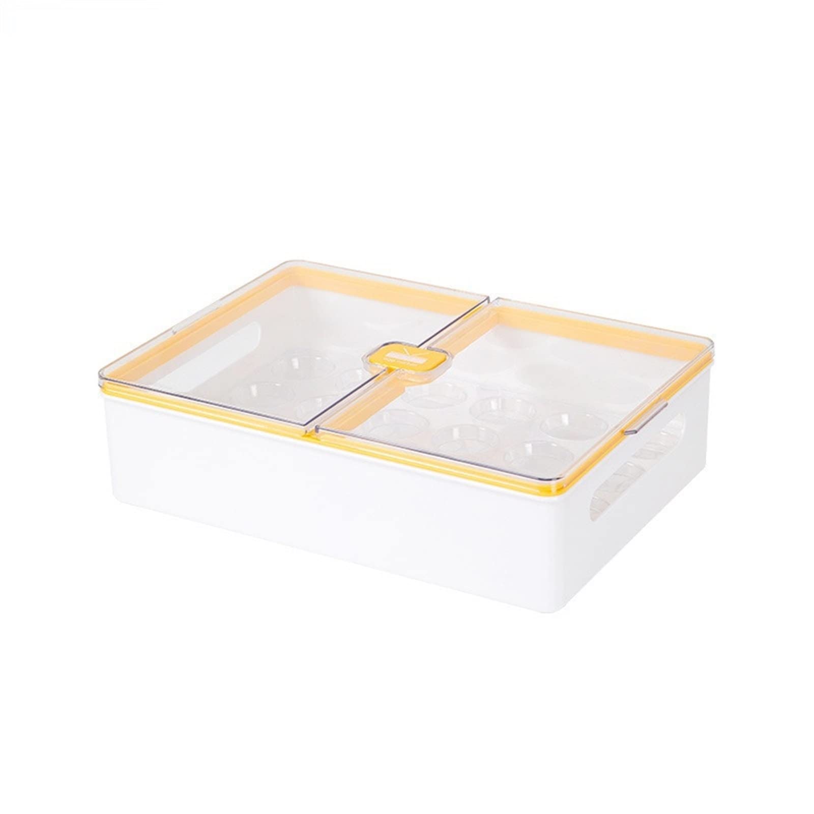 Cubo de Huevos para Nevera, Caja organizadora de Huevos de Cocina, Caja de Almacenamiento para Nevera con Tapa abatible, contenedor de Frutas, Soporte apilable para Verduras