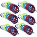 Blue Panda Coil Bracelet Keychain Set - 36-Pack Key Ring Wrist Coils, Spiral Stretch Plastic Accessoies, Ideal Swimming Pool, Gym, Vacation Key Safety, 6 Assorted Colors