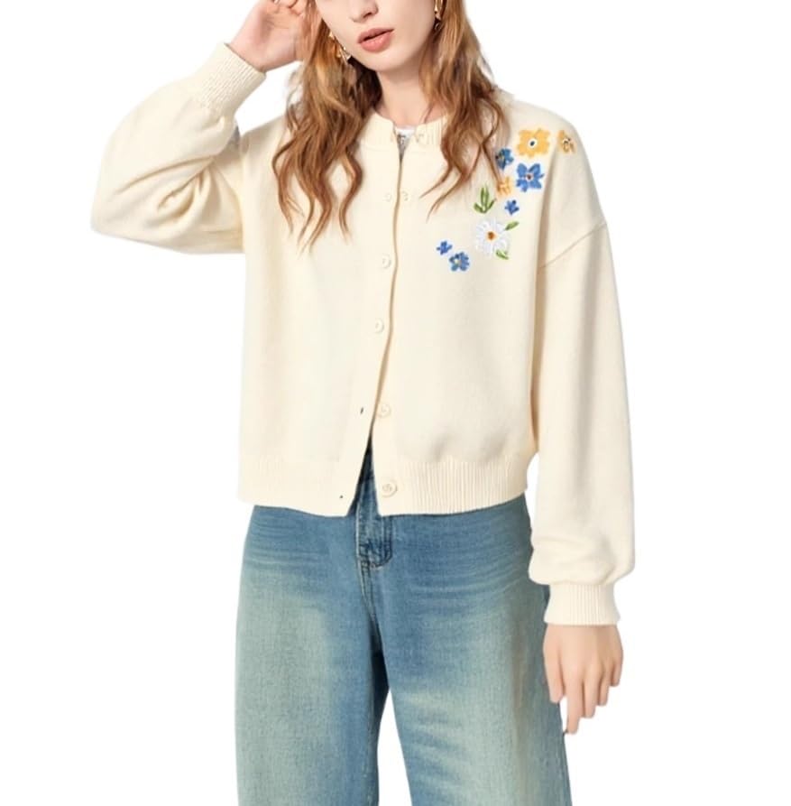Womens cardigans cardigans casual embroidered sweaters warm tops